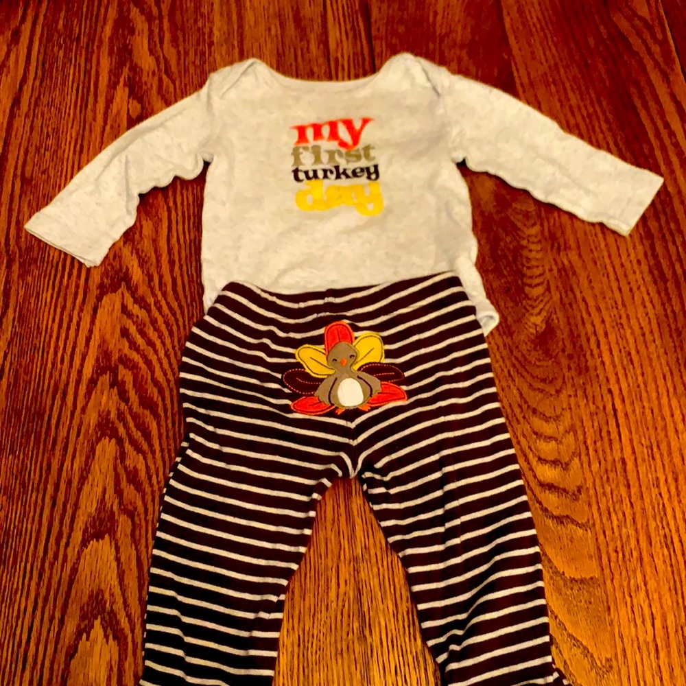 My first turkey day nine month old outfit
